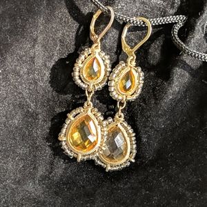 Pierced Dangling Crystal & Beaded Earrings